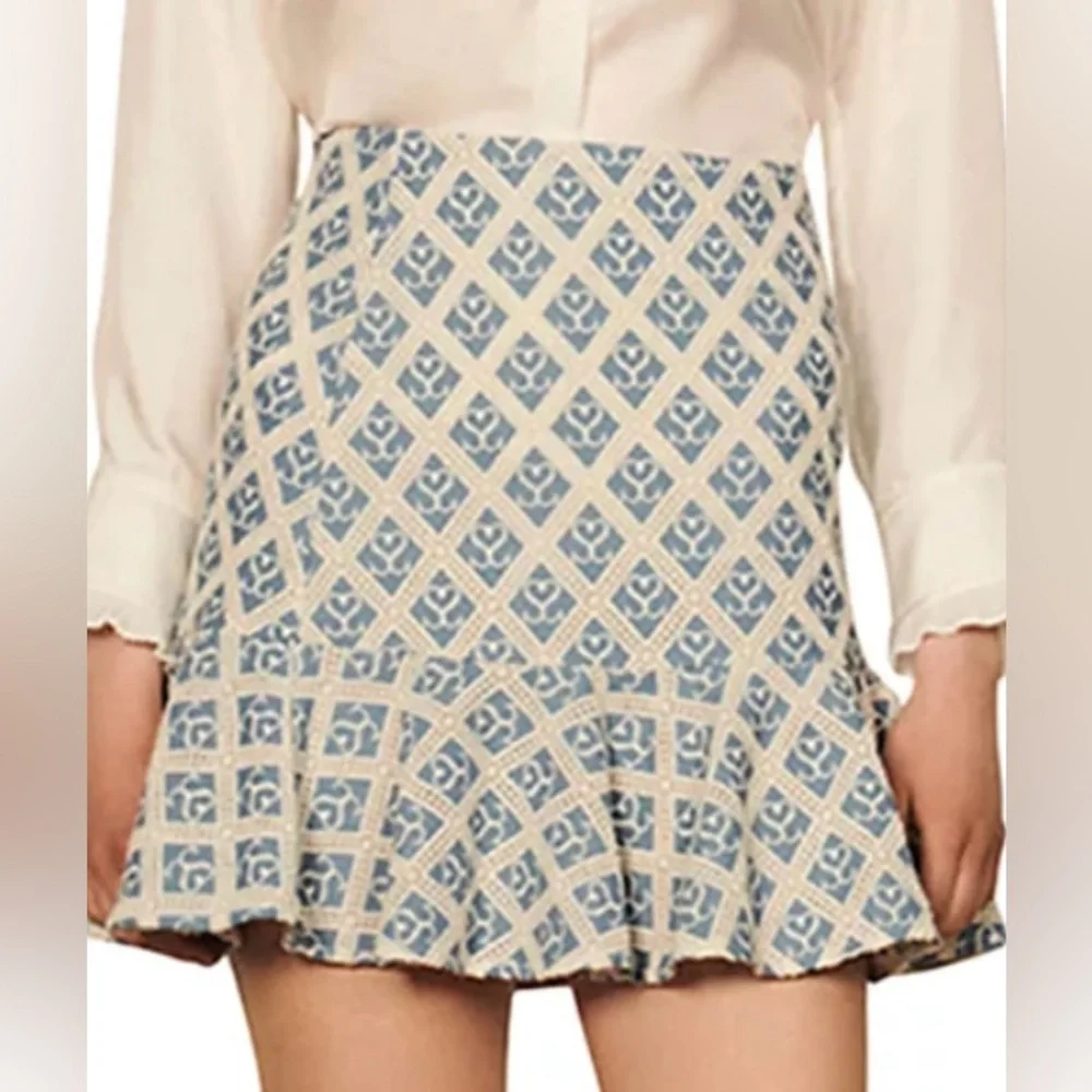 Sandro Mafalda Monogram Flared Skirt‎